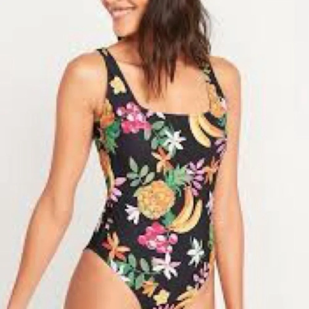 Tropical Fruit Print One-Piece Swimsuit | Size S | Like New OLD NAVY